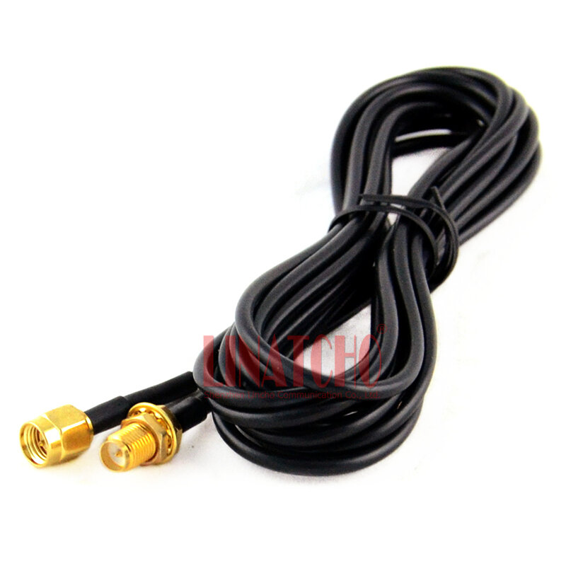 3 Meters Coaxial RG174 Extension Cable RP SMA Female to SMA Male Connectors for WIFI Router Antenna