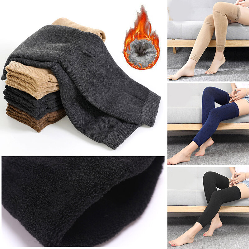 Knee Pads Winter Warm Leg Sleeves Thicken Long Tube Tootmuffs Comfortable Over Knee Leg Warmer Solid Color Leggings Cover