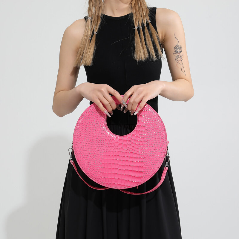 Stone Pattern Cute Small PU Leather Shoulder Bag Lady Handbags and Purses Women 2024 Y2K Korean Fashion Simple Crossbody Bag
