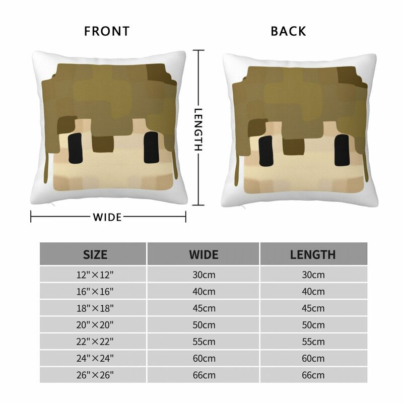 Grian Square Pillowcase Pillow Cover Polyester Cushion Zip Decorative Comfort Throw Pillow for Home Sofa