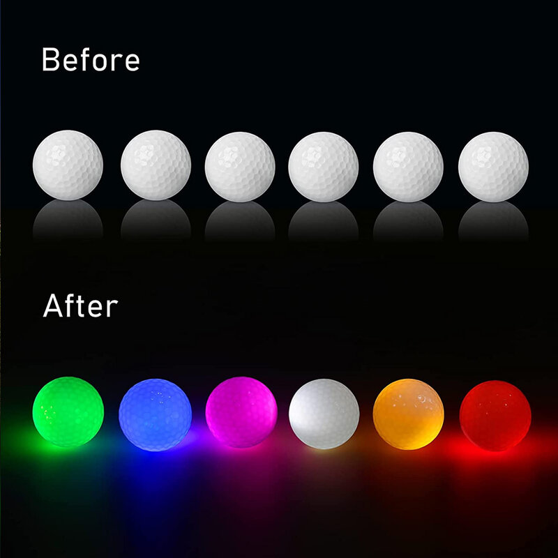 Bola Golf Menyala Dalam Gelap, Bola Golf Menyala LED untuk Olahraga Malam, Sangat Terang, Penuh Warna, dan Tahan Lama
