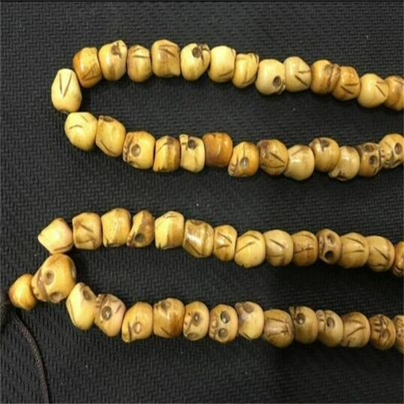 スカルボーンスプラシャリングパールネックレス! Tibetan Buddmounds mala shaman rosary 108フィギュア装飾コレクションオーナメントブレスレット