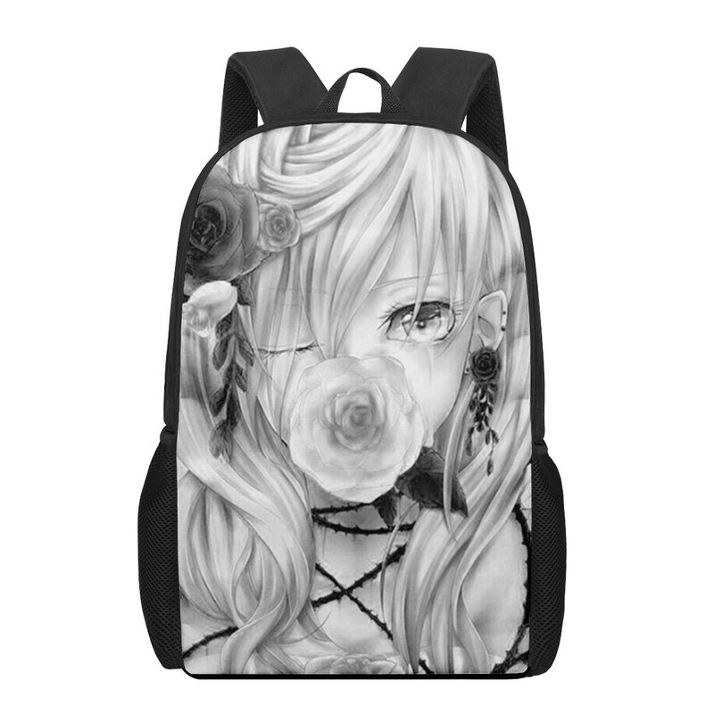 anime art girl painting Pattern Children School Bags for Girls Boys Teenager School Backpacks Kids Satchel Student Book Bag