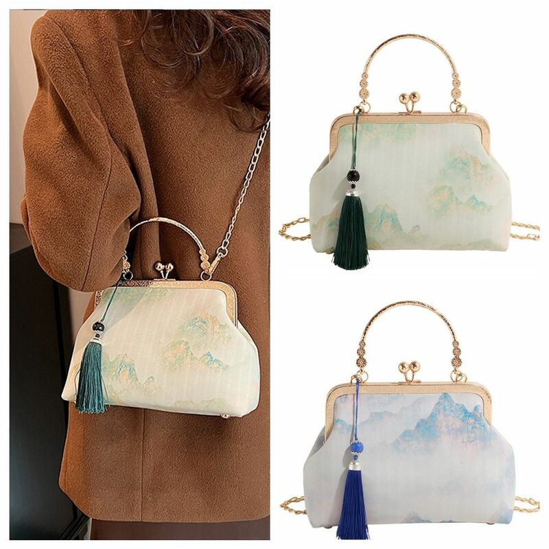 Tassel Chinese Style Handbag New Polyester Elegant Women's Bag Crossbody Bag