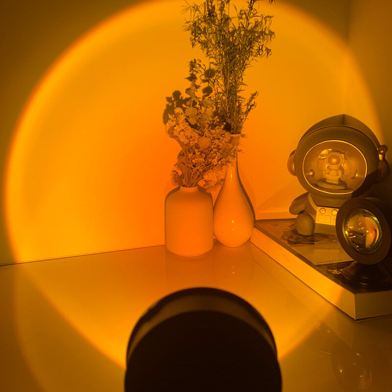 Mini Usb Zonsondergang Lamp Led Projector Night Light 16 Kleuren Schakelaar Regenboog Sfeer Thuis Slaapkamer Achtergrond Muur Decoratie Gift