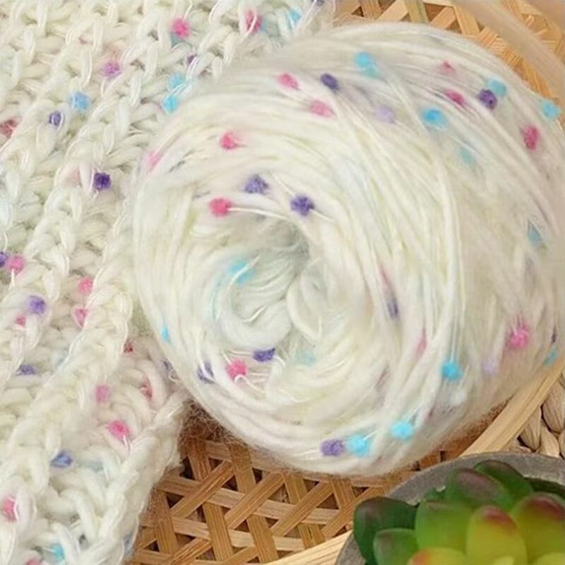 Handmade Knitting Colorful Mohair Yarn 50g/Roll DIY Craft Wool Cotton Yarn Sweater Scart Rainbow Beans Thick Line DIY
