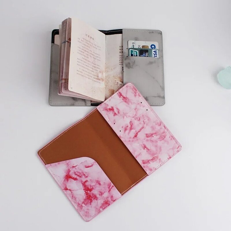 Mode Marmor Pu Leder Pass Inhaber Männer Frauen Pass umfasst Pass Brieftasche Reise Kredit ausweis Inhaber Zubehör