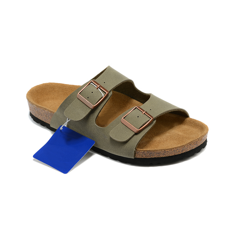 Birken-Pantoufles d'été en cuir pour femmes, sandales de plage en liège, chaussures décontractées d'extérieur, tongs pour hommes