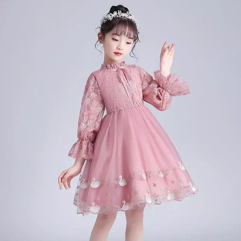 Vestido de princesa infantil, Vestido de tesouro da menina, Novo, Outono, 2023