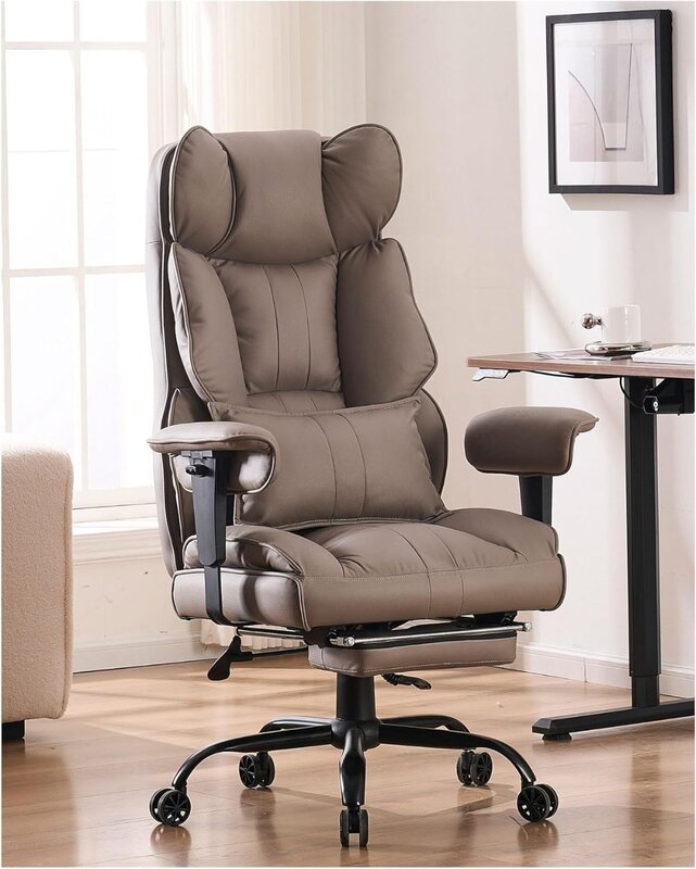 원단 사무실 의자, 발 받침대 포함, 크고 큰 사무실 의자, 무게추 용량 400 lb