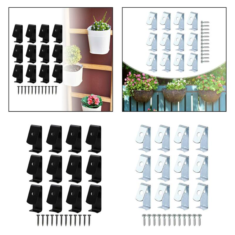 Clips de pot de fleur durables, cintres pour plantes, clôture extérieure, arrière-cour, 12 pièces