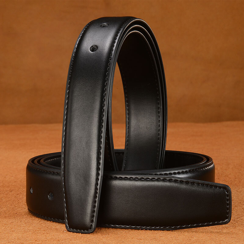 Cinturón de cuero genuino sin hebilla para hombre y mujer, correa de 3,8 cm, 3,5 cm, 3,2 cm, 3,0 cm, 2,8 cm, 2,4 cm, sin hebilla