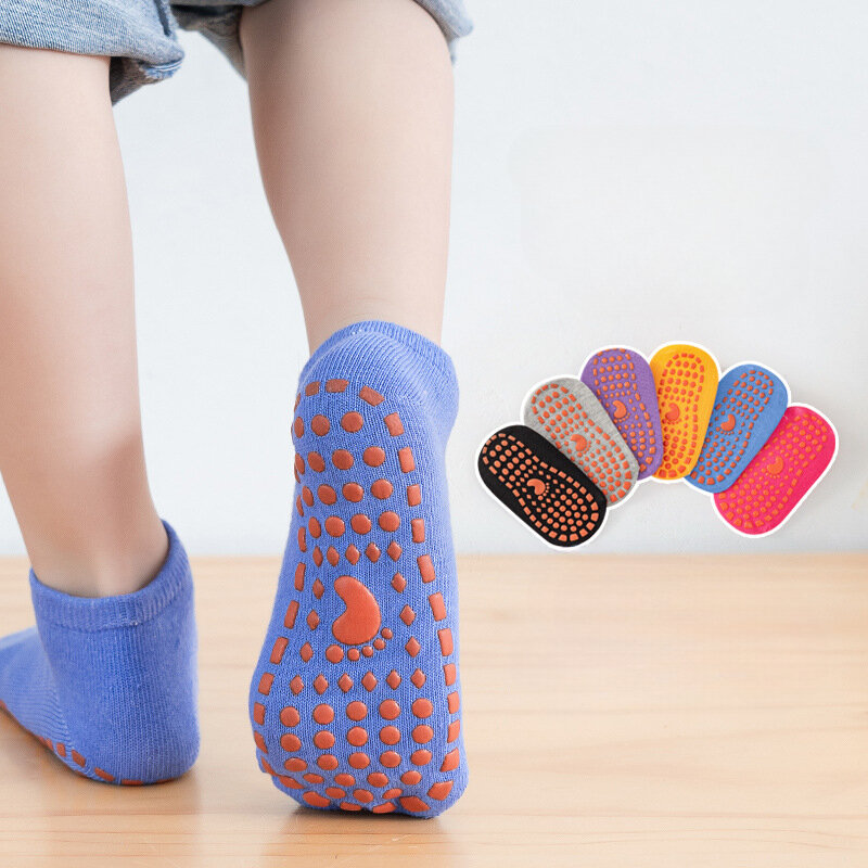 1 Pairs Baby Floor Socks Indoor Trampoline Anti-slip Socks Children Silicone Socks Early Education Toddler Floor Insulated