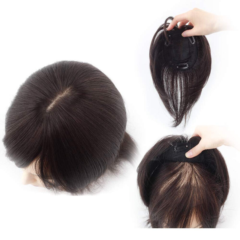 Asian Synthetic Closure Clip-On Hair Topper Wig Human Hair for Women Glueless Preplucked Pelucas De Cabello Humano Convenience