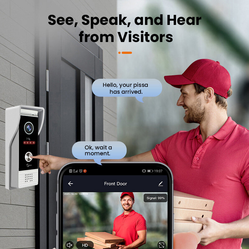 1080P Video interkom Wifi 7/10 inci Monitor Kit untuk sistem apartemen keamanan rumah kabel bel pintu geser rumah pribadi Tuya