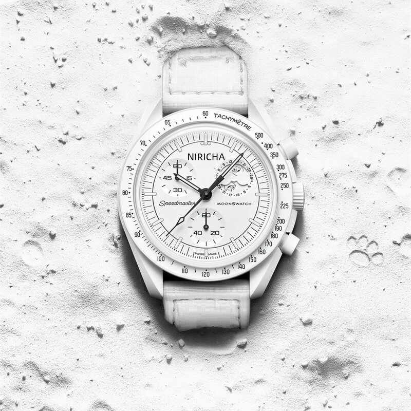 Reloj de Luna a prueba de agua para hombres y mujeres, alta calidad, Swatch, relojes de lujo, moda creativa, misión terrestre