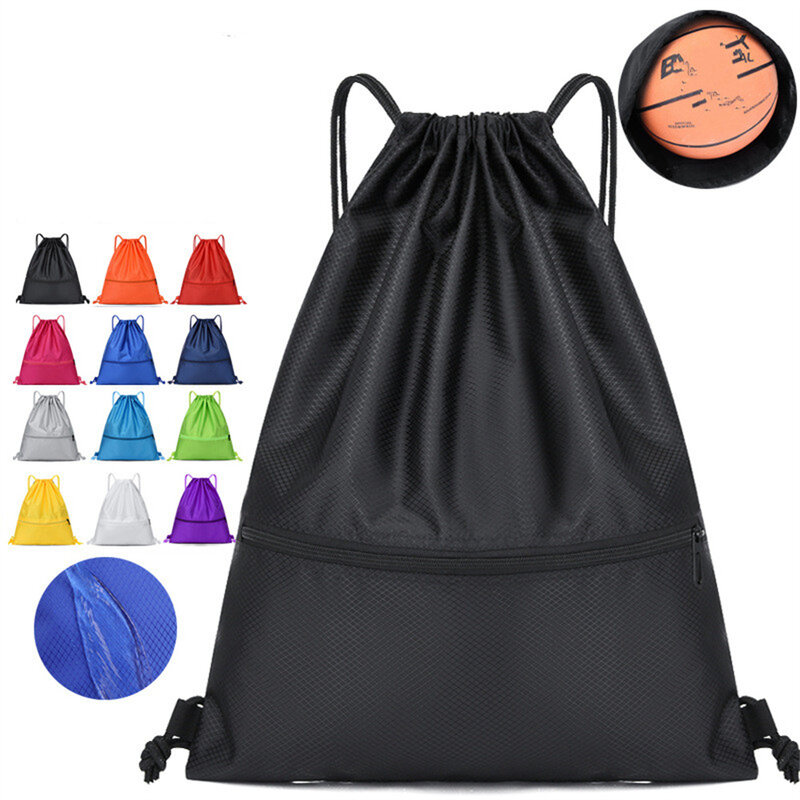 Kordel zug Umhängetasche Outdoor Sporttaschen einfache Herren Damen Fitness Rucksack leichte Basketball tasche Oxford Tasche neu