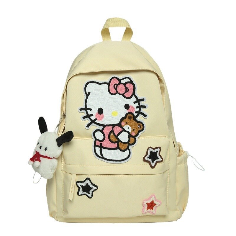 Mochila Hello Kitty Cute Cartoon para mulheres, bolsa de escola feminina, estudantes do ensino médio, novo, moda, 2024