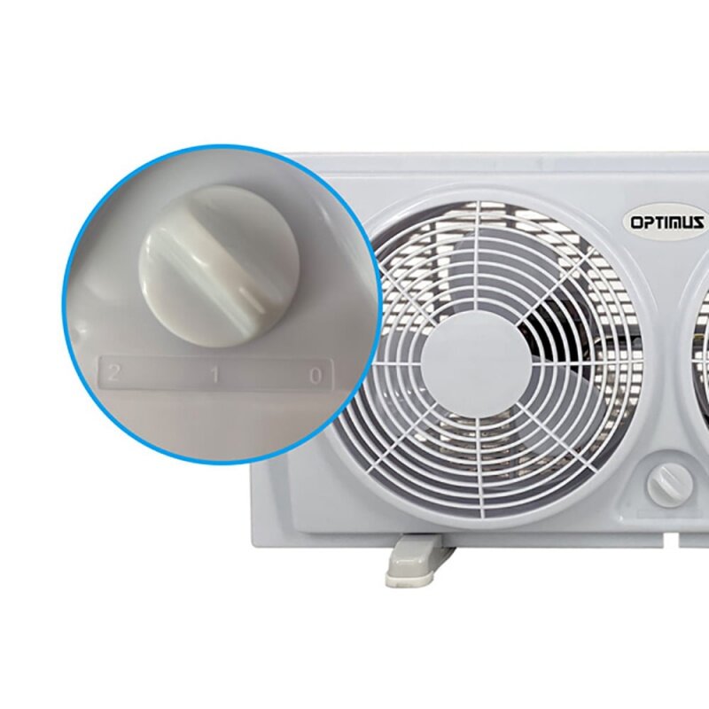 Optimus F-5280-ventilador de doble ventana para el hogar, dispositivo de ventilación con 2 velocidades, versátil, 7 pulgadas