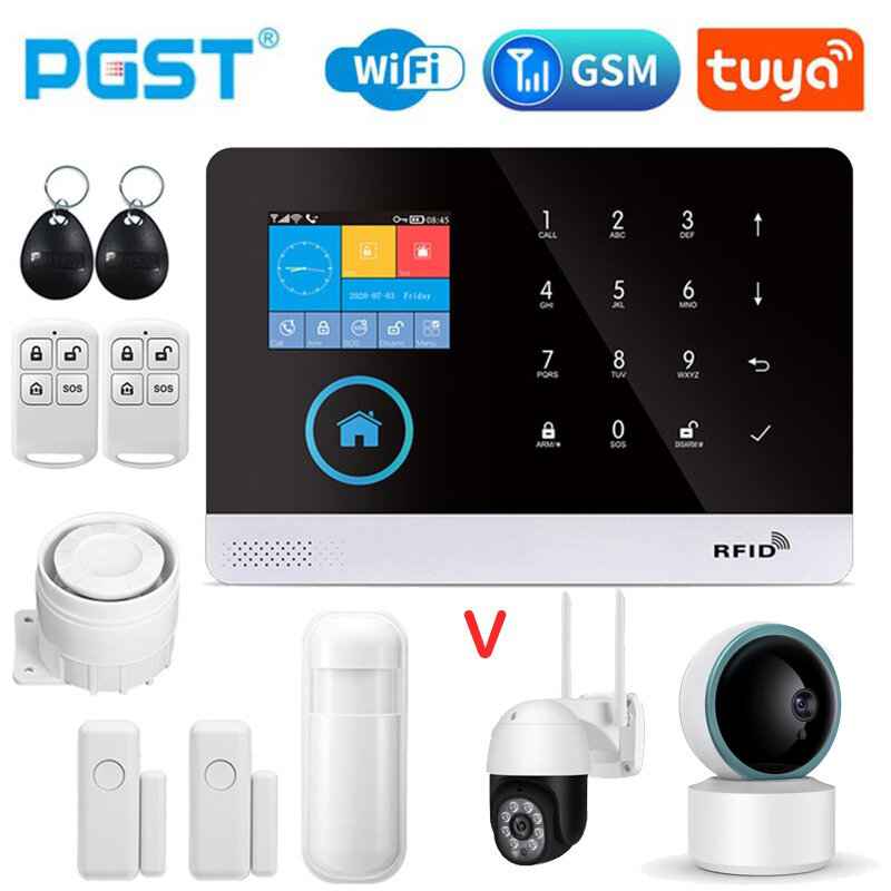 PGST-PG103 2G home safety alarm system, 433MHz wireless anti-theft alarm, WiFi, GSM, Tuya smart home application control Sensor