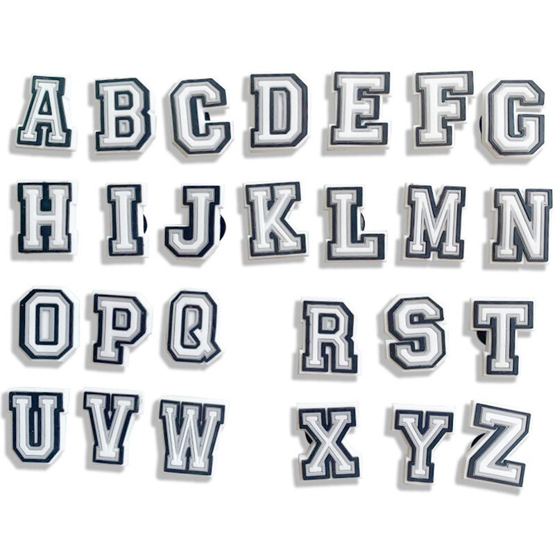 63pcs/set Croc Charms Letters and Numbers PVC animal Letter Pack Shoe Accessories Shoe Decoration for Boys Girls gift Shoe Charm
