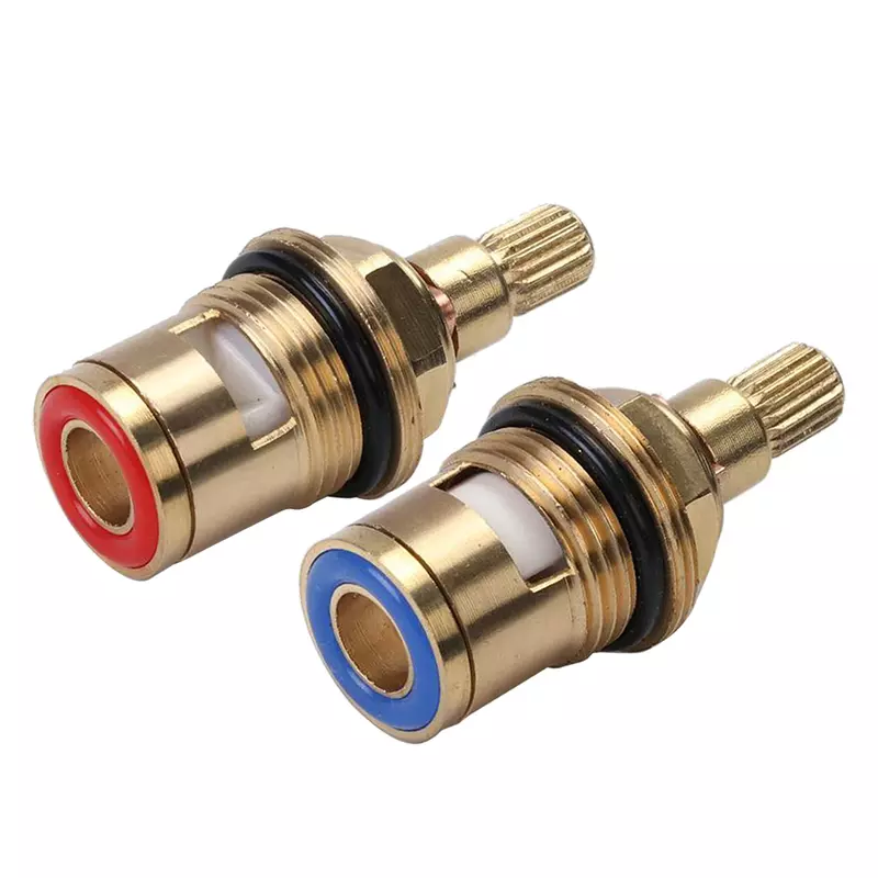 1/2pc Universal Replacement Tap Valves Brass Ceramic Disc Cartridge Inner Faucet Valve for Bathroom, Clockwise or Anti-clockwise