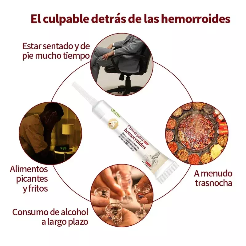 Лечебный крем от геморроя, снятие боли, удаление кишечного внешнего геморроя, анальная трещина, медицина Hua Tuo, испанский