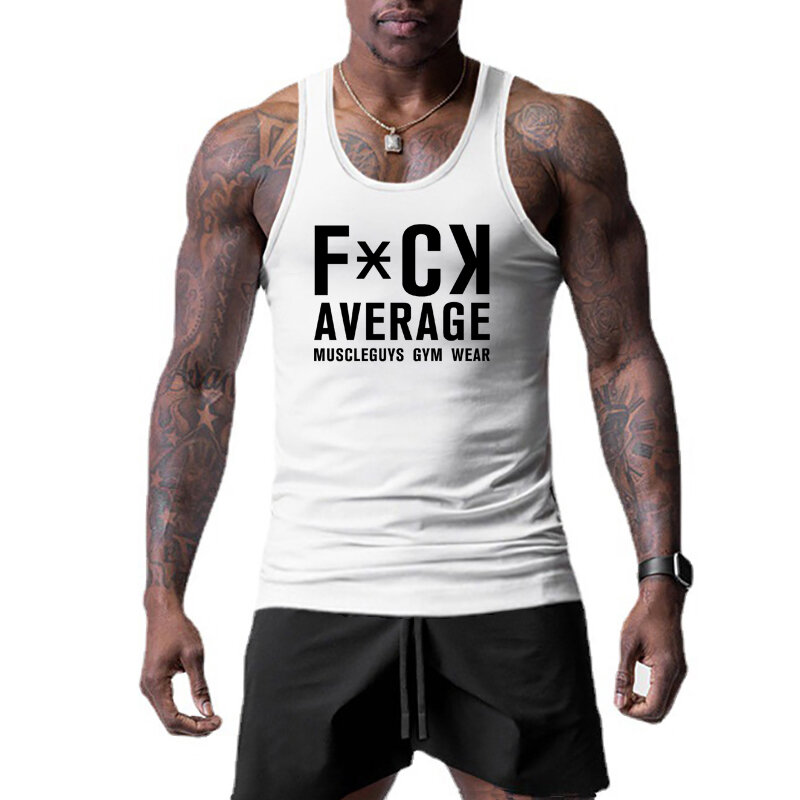 Summer Breathable Cool Feeling Men's Slim Fit Muscle Shirt Gym Bodybuilding Casual Absorb Sweat Quick Dry Sleeveless Tank Tops