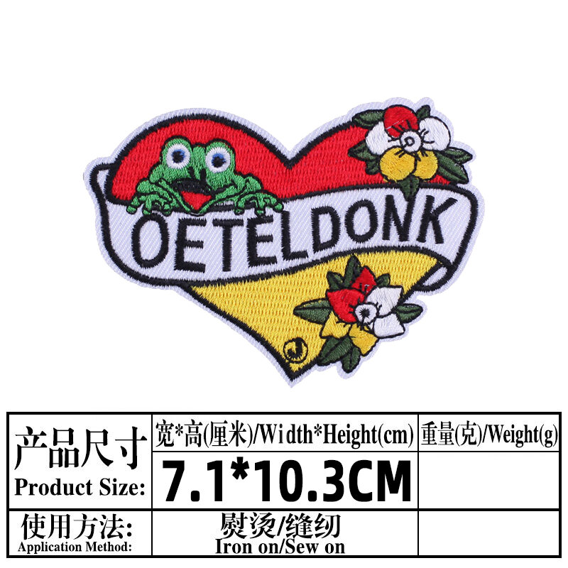 Oeteldonk Embleem Embroidered Patches Clothing Thermoadhesive Patches Fusible Patch on Clothes Carnaval Embleem Shoulder Badges