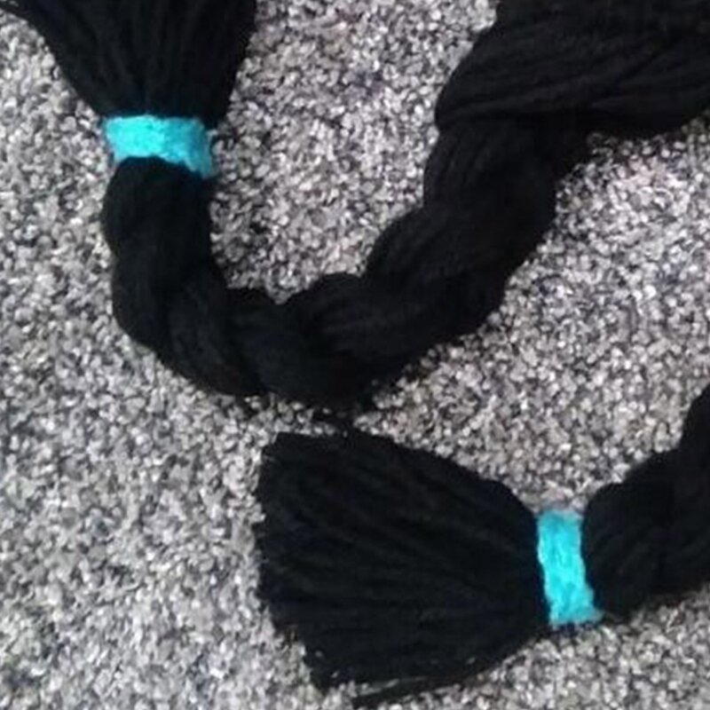ベビーニットウィッグ帽子手作り幼児ダブル三つ編みウール編みキャップファッショナブルな写真の小道具帽子 0-6 メートルのための