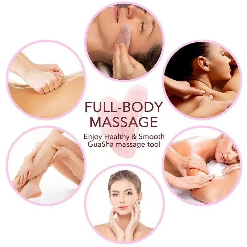 Pietra naturale GuaSha Jade Facial Beauty raschiando strumenti di massaggio cura della pelle ferma viso Gua Sha SPA terapia fisica Gue Che Roller