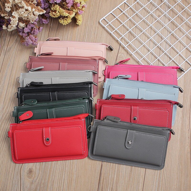 Long Stylish Concealed Buckle Wallet Large-Capacity Multifunctional Clutch Wallet Light