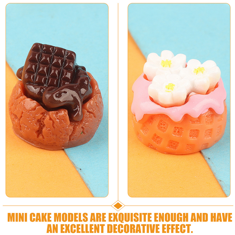 Kue Mini rumah berpura-pura bermain aksesoris Resin makanan palsu ornamen makanan penutup dekorasi