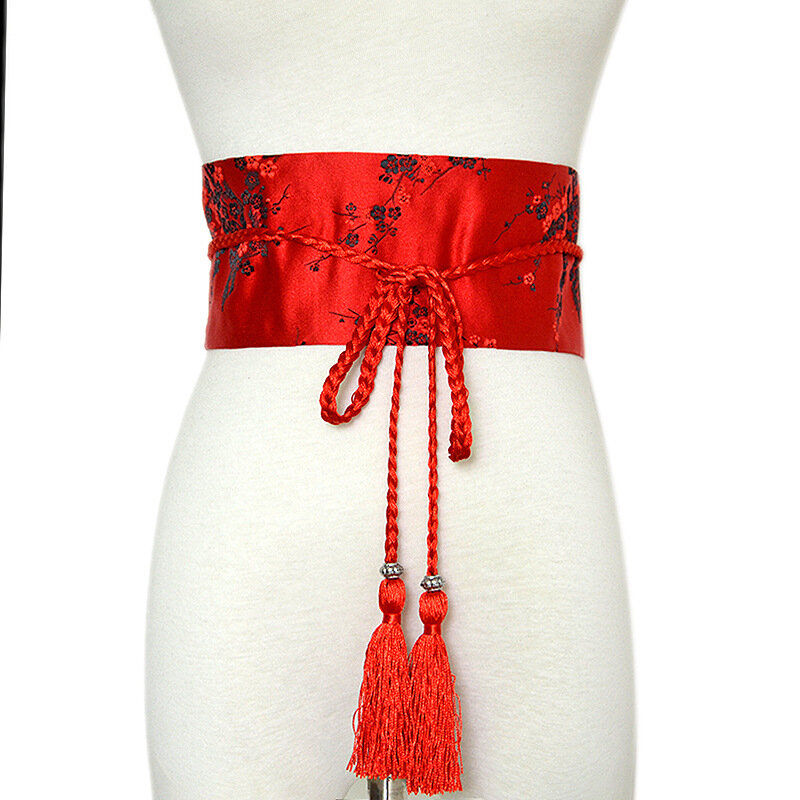 2022 nuova moda cintura donna lusso ricamo fiore decorazione tessuto materiale elegante Versatile nappa corda cintura in vita