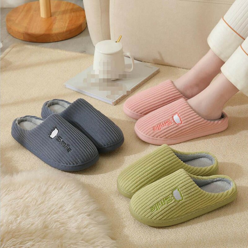 Autumn Winter Shoes Slippers Shoes Home Cotton Slipper Shoes For Women Men's Indoor Soled Warm Winter Shoes Woman Warm Slipper