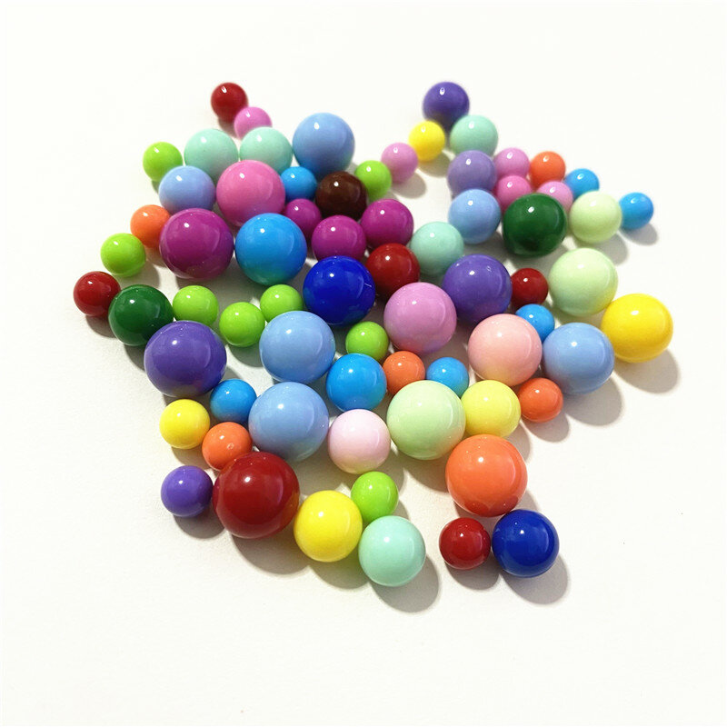 100Pcs Plastic Diameter 6mm 8mm 10mm 14mm Colorful Solid Balls For Children Board Games Accessory Ball Run Game Kids Toy
