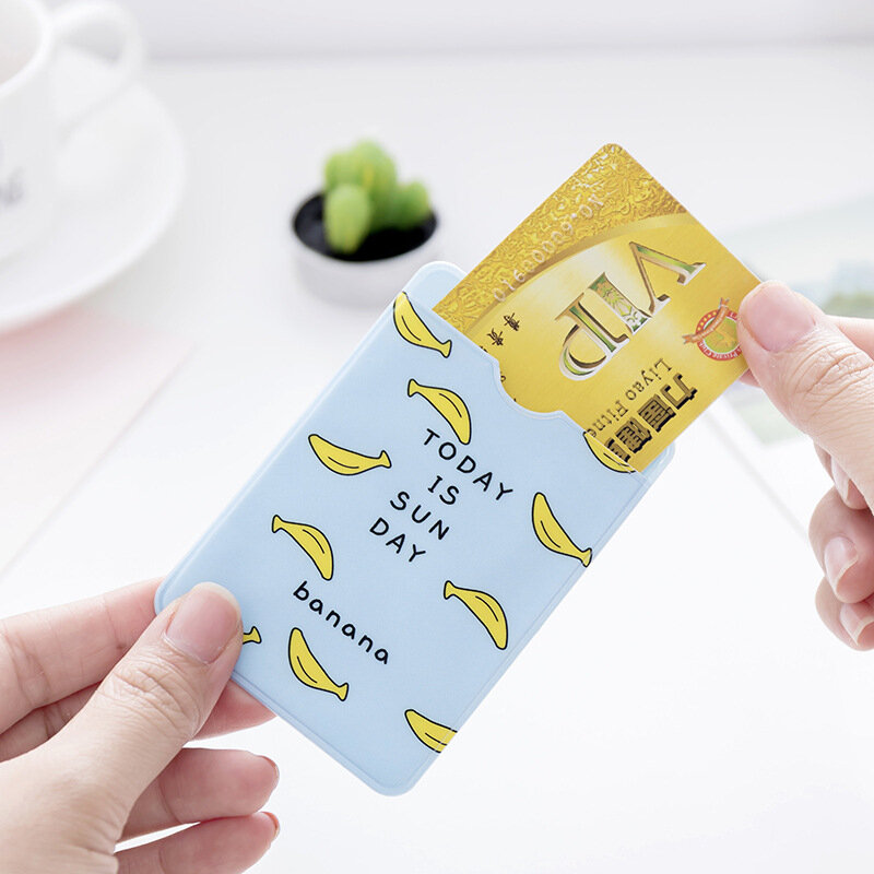 3 Pcs 만화 귀여운 PVC ID 카드 소지자 방진 신용 카드 프로텍터 Bussiness 카드 커버 학생 버스 카드 케이스