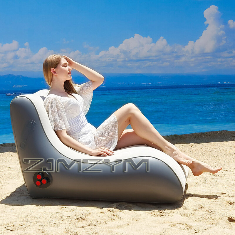 Inflável Air sofá-cama, Sofá único portátil, cama de praia preguiçoso, Air Bag, cadeira sofá
