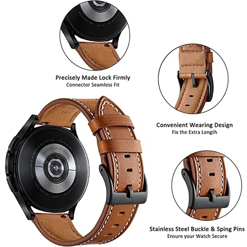 Ремешок кожаный для Samsung Galaxy Watch 3 41 45 мм, браслет для наручных часов Galaxy Watch 42 46 мм Active 2 S3 Frontier, 22 20 мм