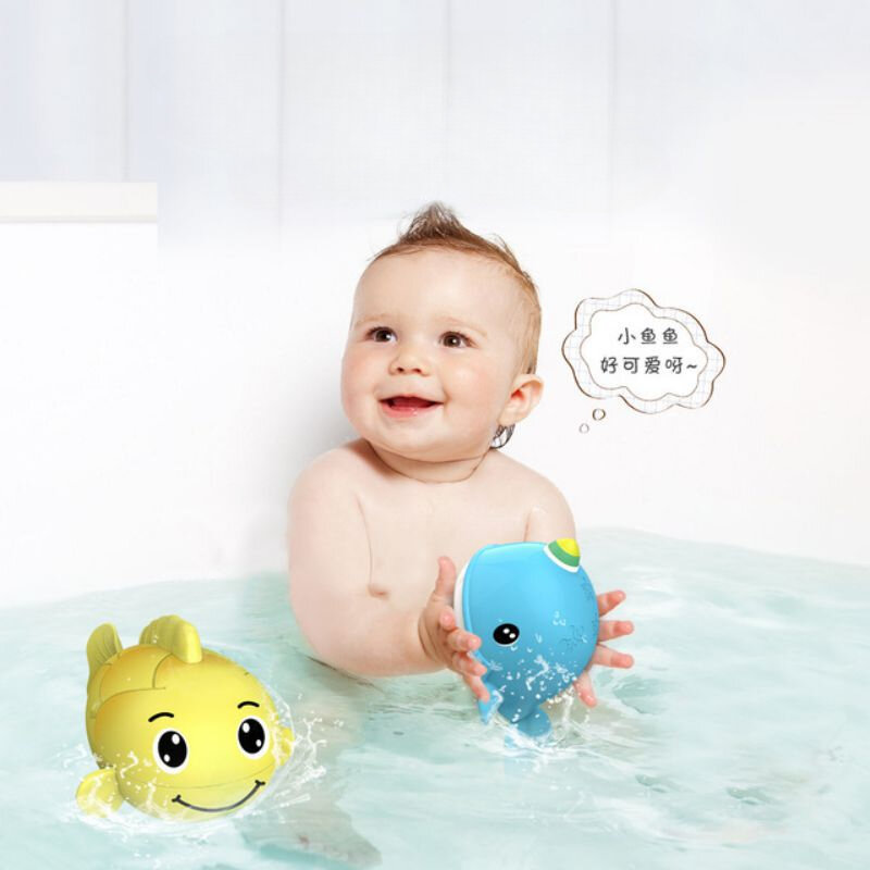 Детская игрушка для игр в воде, милая подводная лодка в виде Кита, карпа, осьминога, детская игрушка для ванной комнаты и душа, заводная игрушка для малышей, детская ванночка