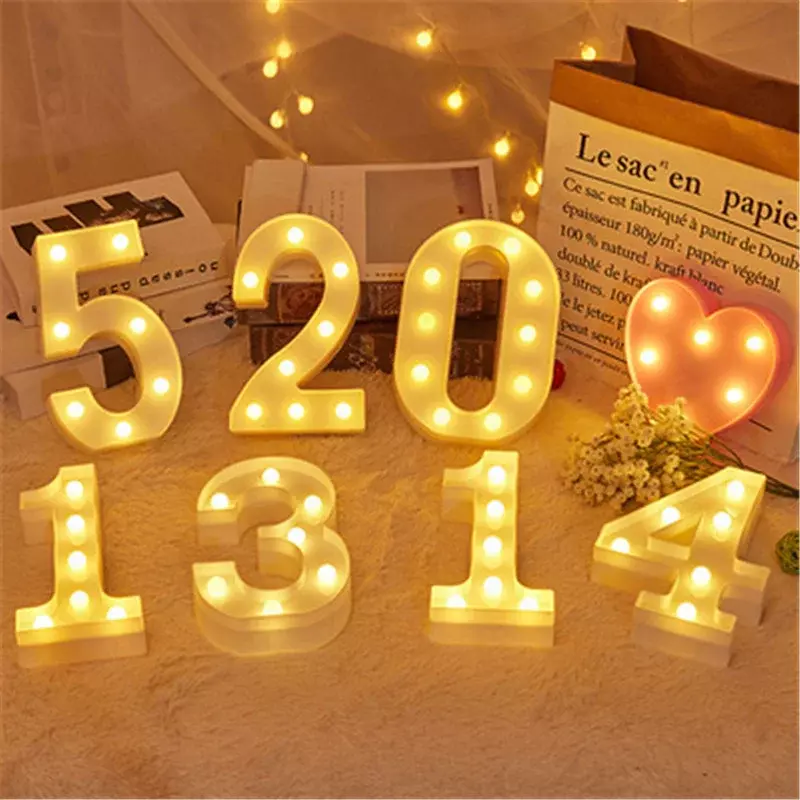 La decoración de la lámpara LED Digital luminosa es aplicable a la decoración de bodas familiares, cumpleaños, fiestas de Navidad y vacaciones