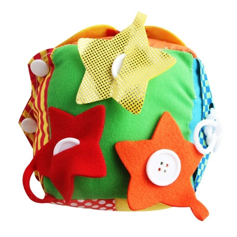 127D Tkanina dziecięca Zajęte kwadratowe zabawki do gry piłkę Buty zapinane na guziki Zasznurowane ubranie Zabawka rozwijająca