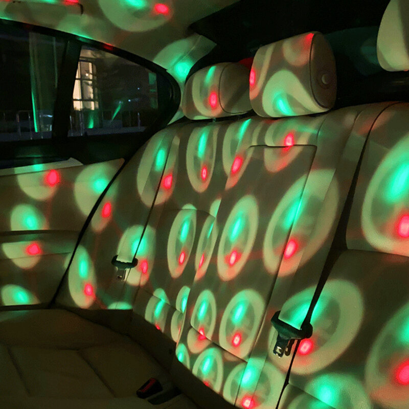 الموسيقى التحكم الصوتي LED سقف السيارة ستار ليلة كشاف ضوئي جو مصباح USB مصباح للزينة تعديل السيارات الداخلية