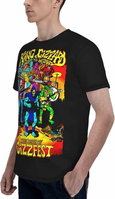 T-Shirt à Manches Courtes pour Garçon, Estival et Décontracté, à la Mode, dérivGizard et Lézard Wizard Band