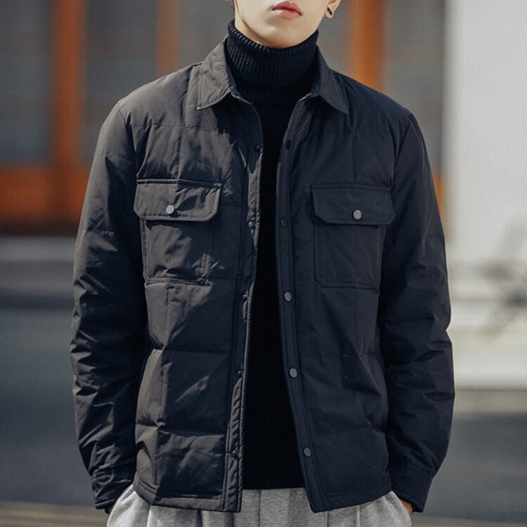 2023 jesienno-zimowe męskie nowe jednolite kolorowe kurtki męskie jednorzędowe płaszcze casualowe męskie ciepłe bawełniane wyściełane kurtki F508