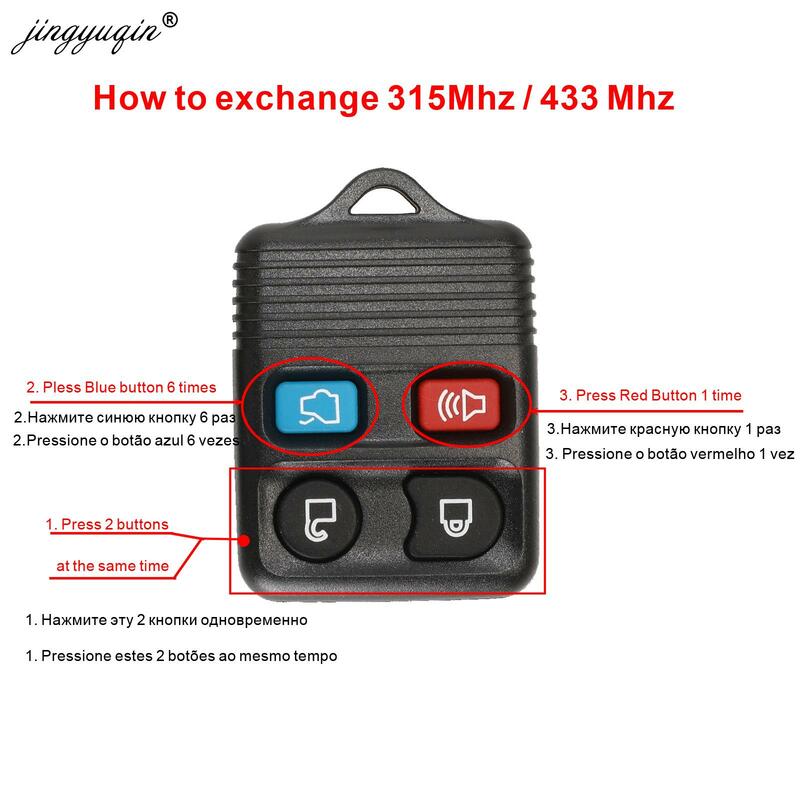 jingyuqin 2/3/4 Button Remote Car Key Transit Keyless Entry Fob 315MHz/433mhz For Ford Mazda Remote Control Clicker Transmitter