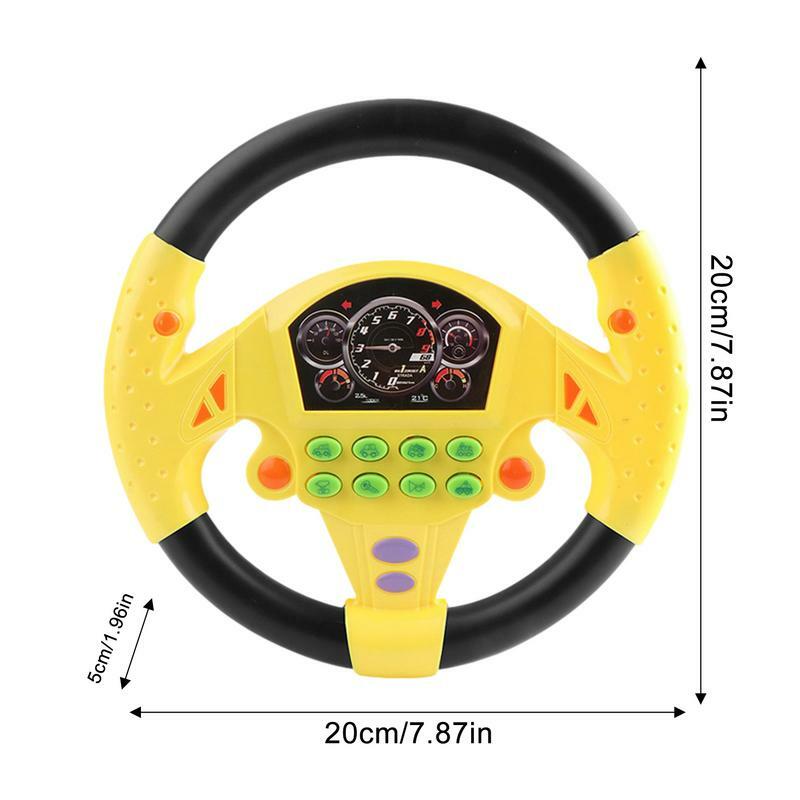 لعبة عجلة قيادة كهربائية محاكاة مع صوت خفيف ، طائرة كوبيلوت محمولة ، محاكاة تحكم القيادة ، عربة أطفال