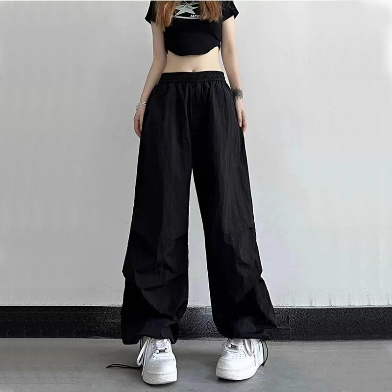 Gidyq-pantalones Cargo Y2K para mujer, ropa de calle coreana, Pantalones rectos informales de gran tamaño, pantalones deportivos Harajuku, moda de verano, nuevo