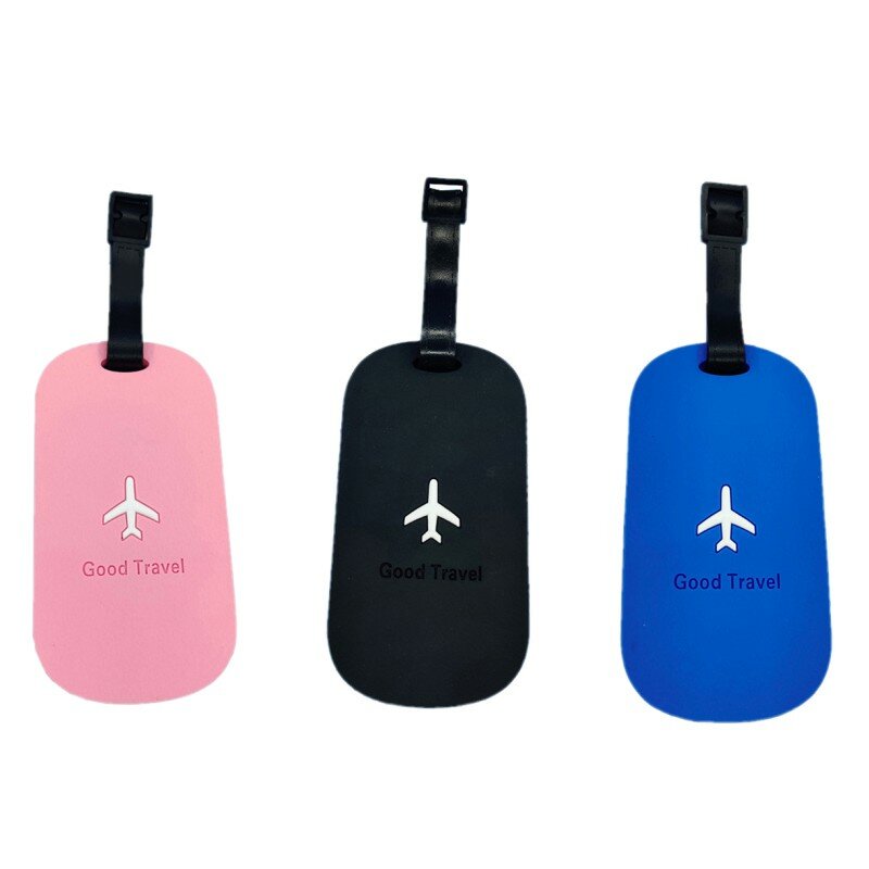 ピンクの荷物の名前が付いたポータブルスーツケース,旅行かばん,ソフトPVC荷物タグ,女の子へのギフト
