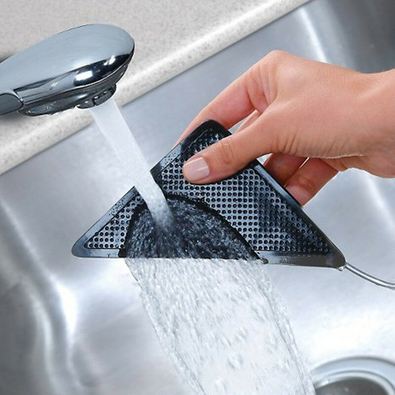 1/4Pcs พรมพรม Grippers สามเหลี่ยมยางสติกเกอร์ Reusable Non Slip ซิลิโคนล้างทำความสะอาดได้ Grips Home Bath Room มุมแผ่น